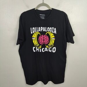 Lollapalooza Chicago‎ 2018 Graphic T Shirt Size Large Black Music Festival